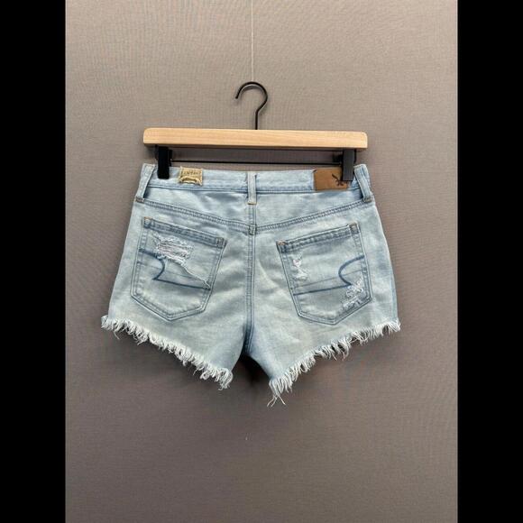 American Eagle Womens Blue Denim Shorts Vintage Hi Rise Festival Size 0 - Picture 10 of 13